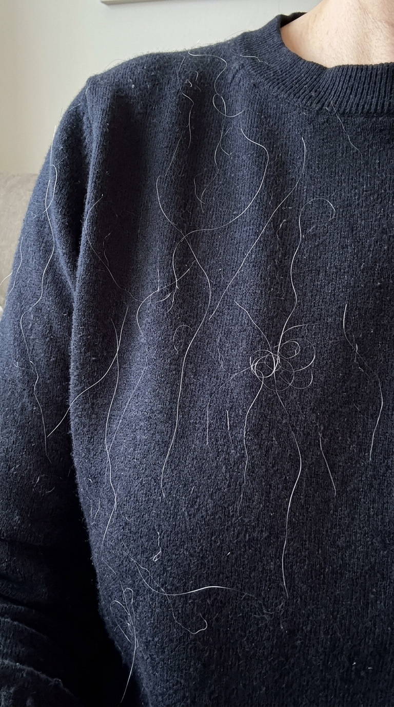Hair stuck to sweater